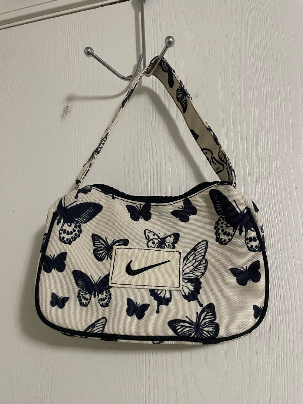 Nike Black & White Butterfly Mini Shoulder Bag